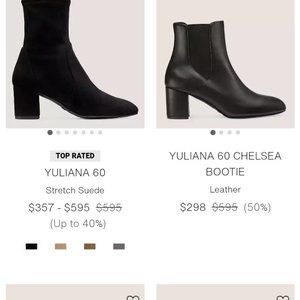 Black leather booties